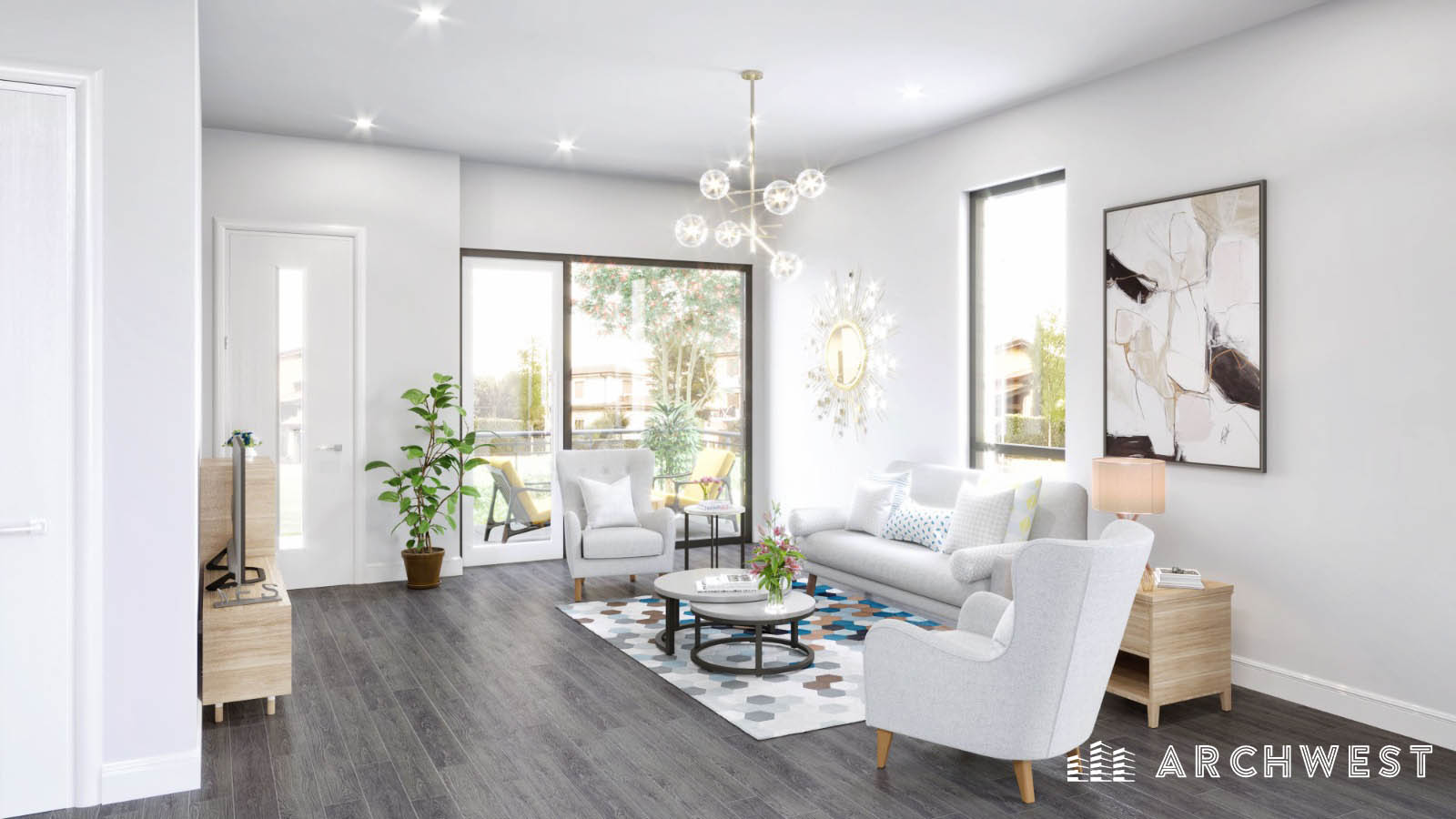 15. 3D Rendering of a Living Space, Canada